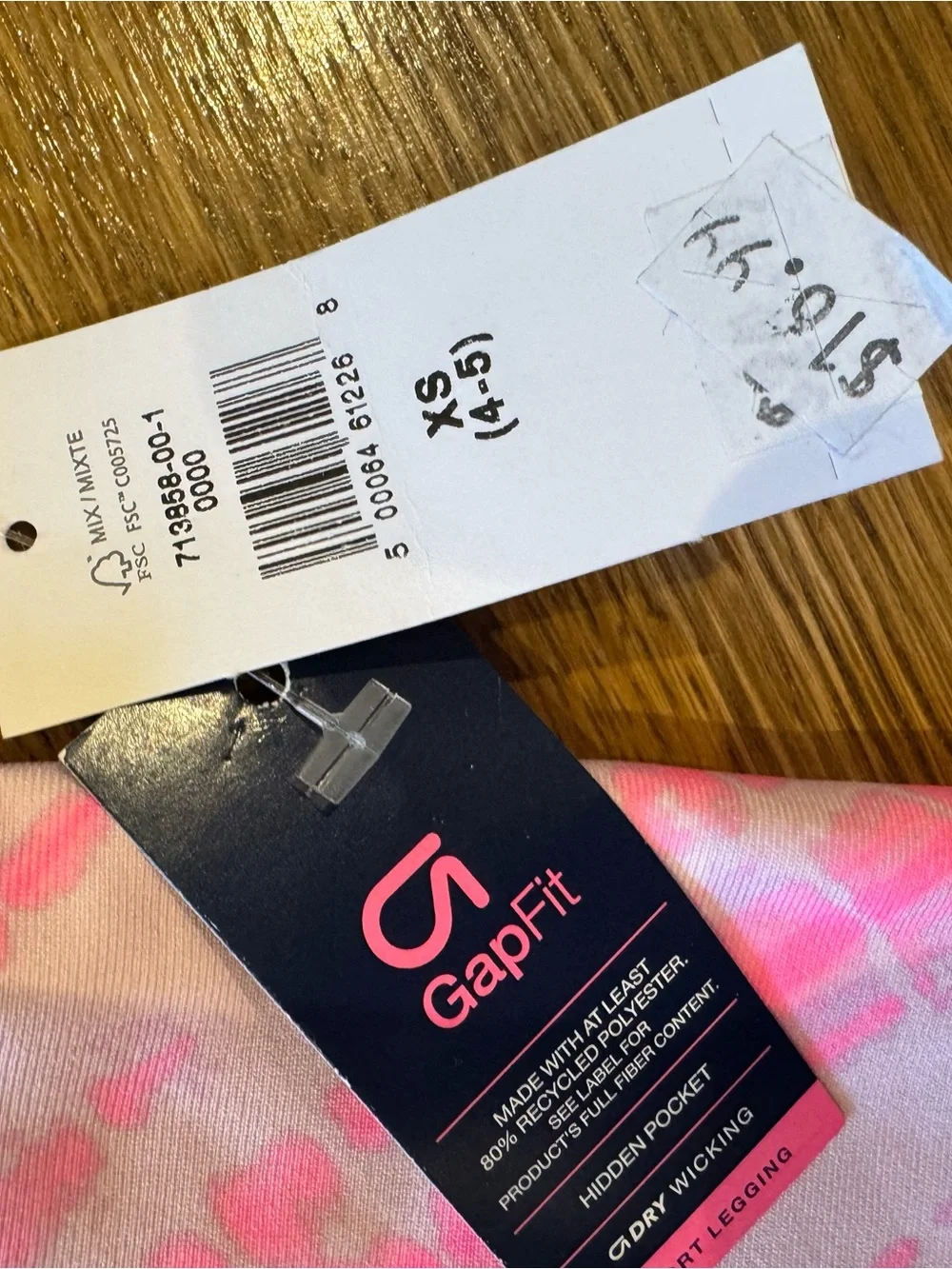 GAP Girls White and Hot Pink Patterned Crop Leggings